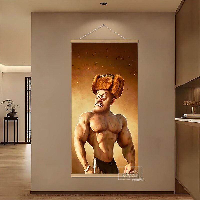 光头强肌肉健身励志自律挂画搞笑创意卧室宿舍墙面装饰画送朋友