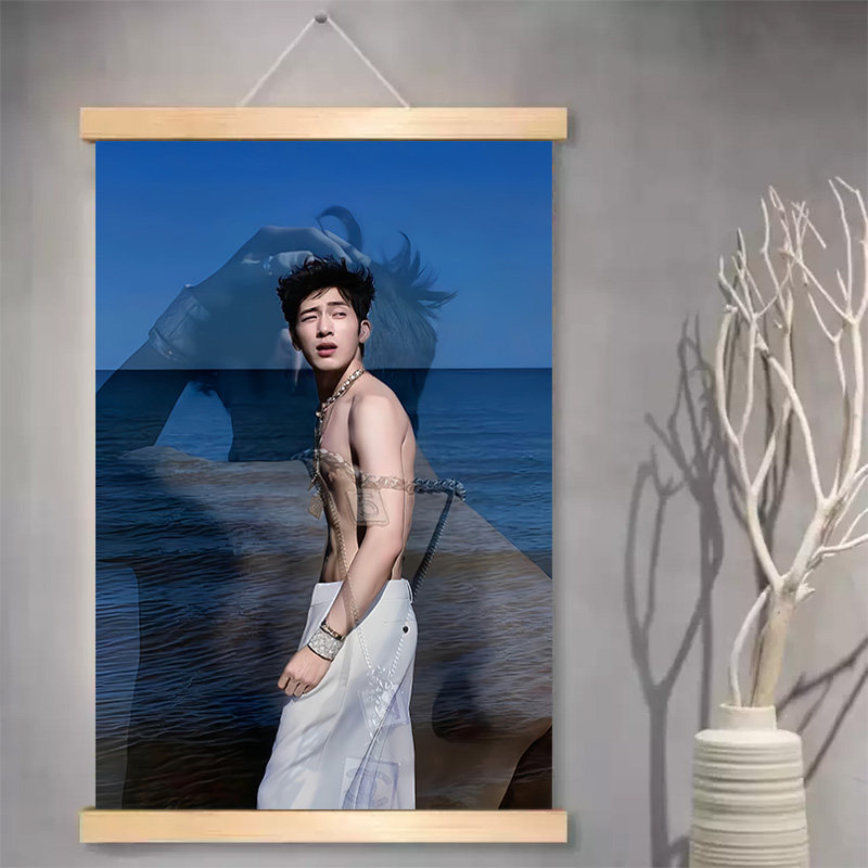 井柏然海报早春晴朗高清写真挂画网红明星服装店墙面装饰挂布壁画