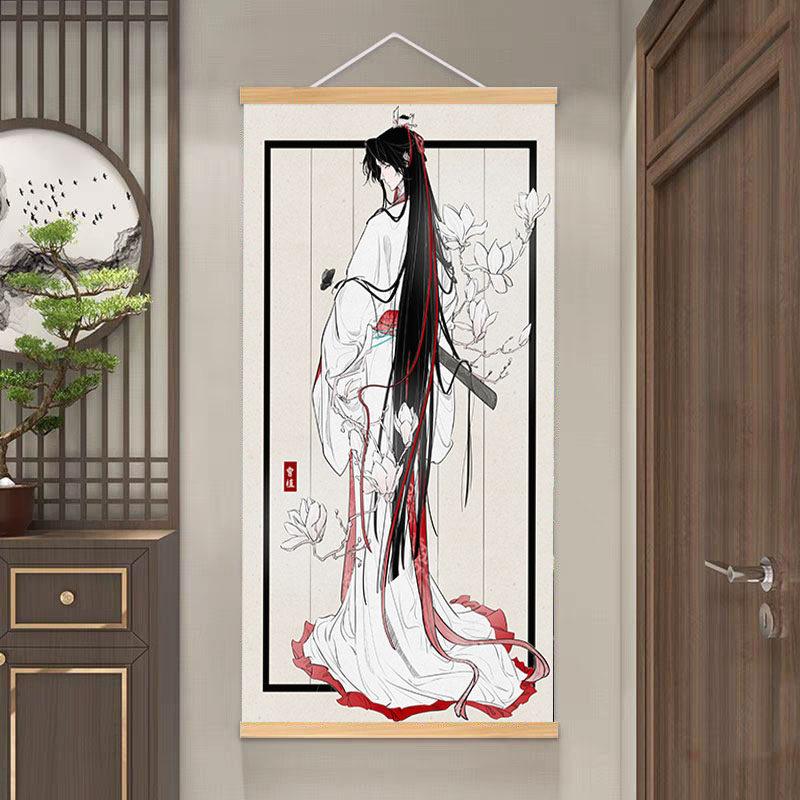 三国史同人曹操曹植曹丕荀彧古风魏晋卷轴挂画茶室卧室墙面挂饰