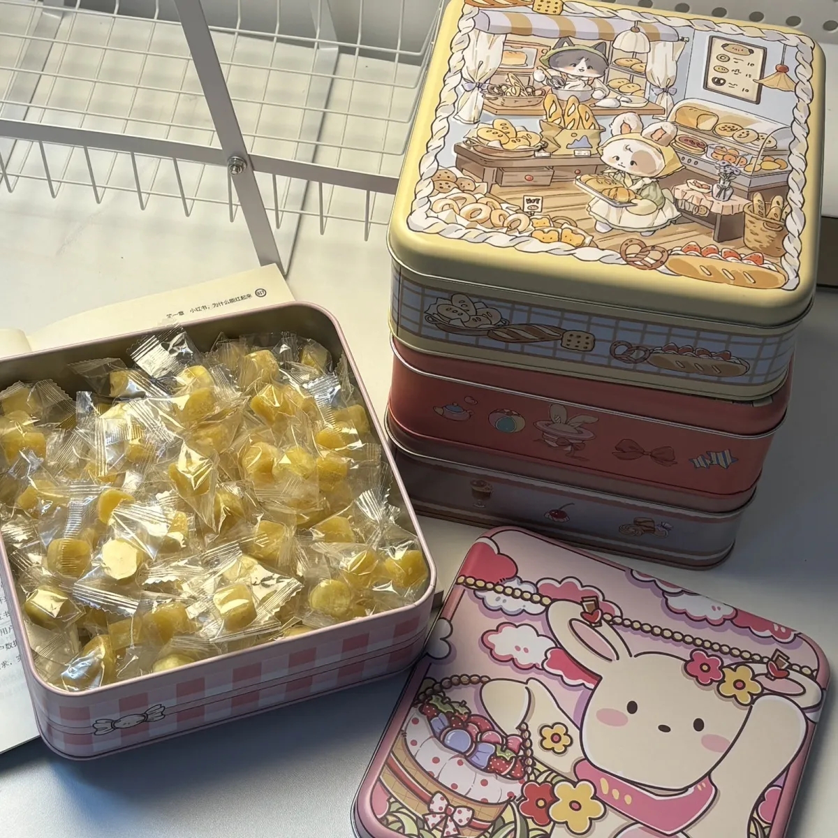 古早梨膏糖铁盒可爱送男女朋友手工梨膏糖可爱罐子装清凉非润喉糖