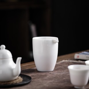 陶瓷家用耐热分茶器简约日式 白瓷公道杯 茶海功夫茶具羊脂玉匀杯