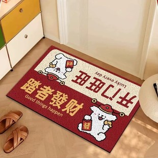 丝圈耐脏蹭泥家用脚垫 开门红新年入户门垫卡通进门地垫2024年新款