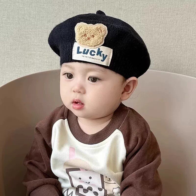 婴幼儿秋冬薄款毛线瓜皮帽超萌