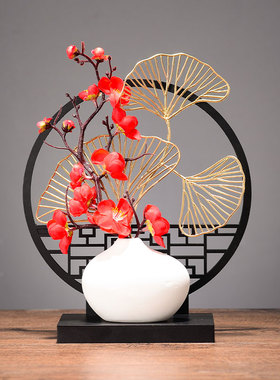 电视柜摆件新中式鹿装饰品花瓶餐桌摆设客厅酒柜办公室创意开业礼