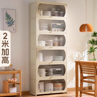 厨房置物架子落地多层收纳架多功能微波炉碗碟餐边柜家用橱柜储物