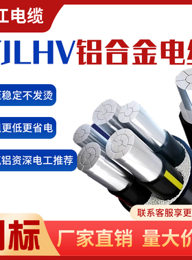 珠江YJLHV22国标铝合金电缆3 4 5芯10-500平方三相四铝芯铠装电线