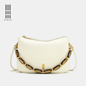 Katara意大利牛皮革单肩包手提斜挎Hobo包饰精致玳瑁链