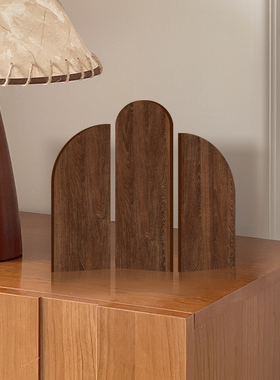 《木纹》中古风桌面屏风装饰摆件复古玄关摆画餐厅茶桌摆台装饰画