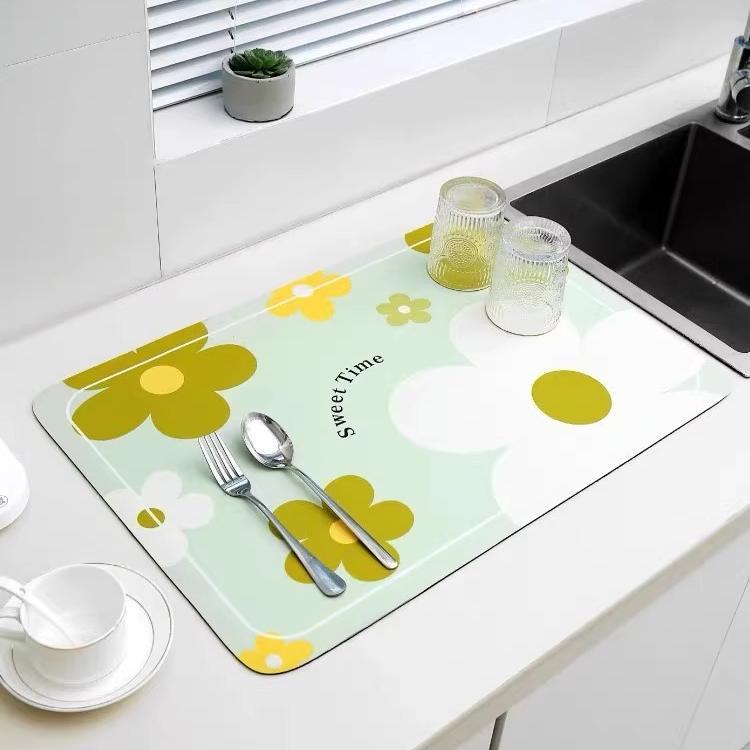 厨房台面沥水垫矽藻泥吸水凉垫餐具碗盘餐垫灶台水槽洗碗防烫置物