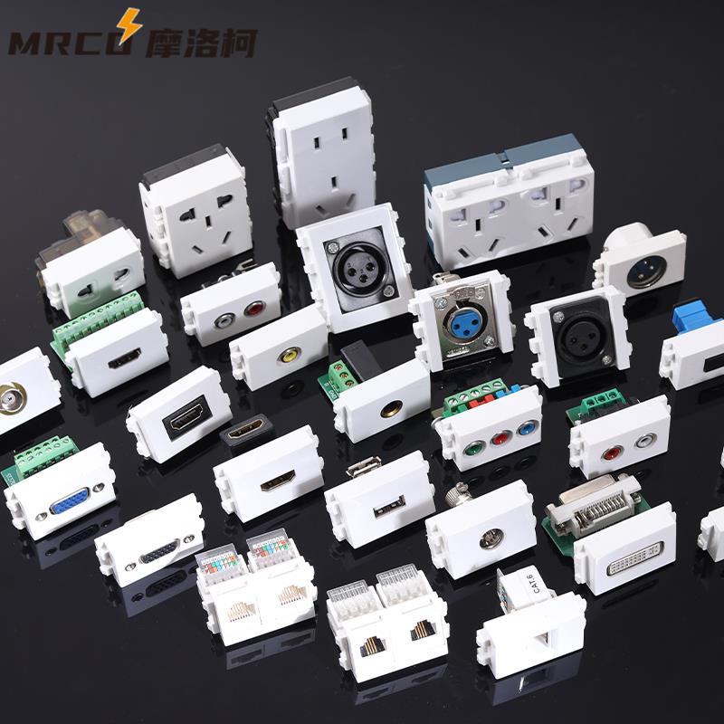 128型地插面板模块弱电五孔插座电话电脑VGAUSB光纤HDMI音响卡农