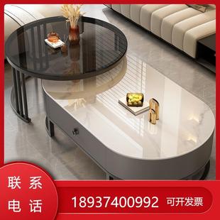 轻奢组合茶桌岩板网红 电视柜茶几客厅家用小户型现代简约2024新款