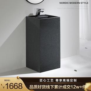 室内洗脸盆阳台洗面池盆 冠石汇立柱盆家用小户洗手盆卫生间落地式
