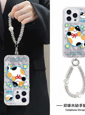 苹果13星星卖萌小猫12ProMax高级感适用可爱16plus硬ins风iPhone14羽纱s20手机壳带挂绳卡通小米15华为Pura70