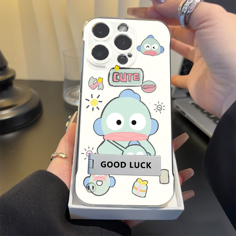 超薄15ProMax无边框华为Mate70眨眼小丑鱼苹果16e高级感透明14plus适用iPhone13手机壳带支架12卡通荣耀POWER