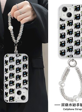 手机壳带挂绳16ProMax苹果1213适用iPhone17硬14羽纱15PLUS高颜值满屏痴呆罗小黑荣耀500真我v70红米TURBO4