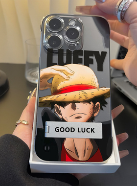 华为Mate70潮酷帽子路飞一加13适用硬16ProMax手机壳带支架苹果15透明超薄14plus卡通a5无边框iPhone12高级感