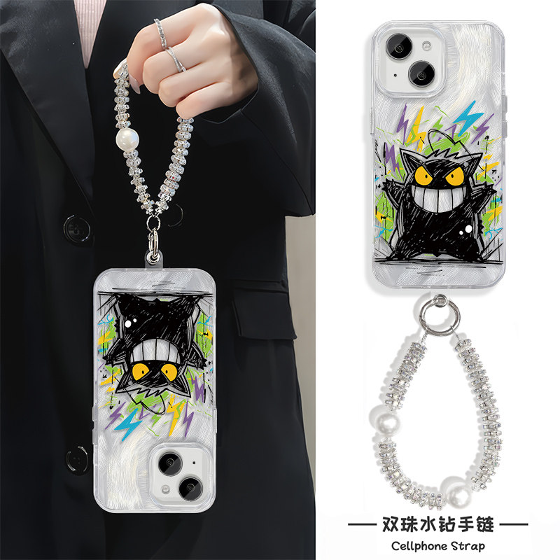 16ProMax高级感涂鸦耿鬼iPhone17适用硬小米15Ultra羽纱14plus高级感苹果13手机壳带挂绳12卡通一加ACE5ins风