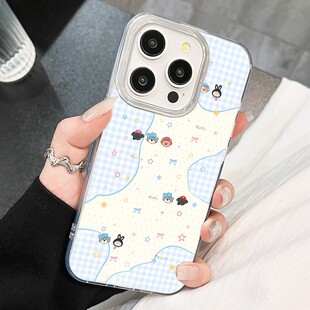 真我gt7可爱iPhone17pm羽纱硬苹果12高颜值16plus手机壳14带挂绳13适用15ProMax波点可爱动物ins风华为MATE80