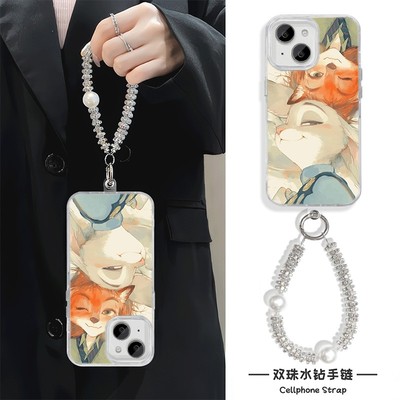 手机壳带挂绳16ProMax苹果1213适用iPhone17硬14羽纱15PLUS真我NEO7创意尼克朱迪小米15ULTRA华为畅享80一加