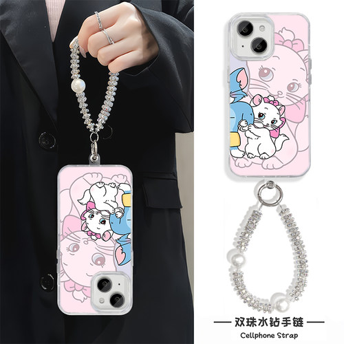 iPhone17可爱健身情侣玛丽红米NOTE15羽纱带挂绳麦芒40适用苹果14PLUS高级感OPPORENO16手机壳13ProMax硬卡通