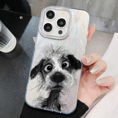 iPhone15创意带挂绳OPPORENO16黑白凌乱小狗适用苹果13ProMax卡通荣耀600硬高级感小米17MAX羽纱手机壳14PLUS