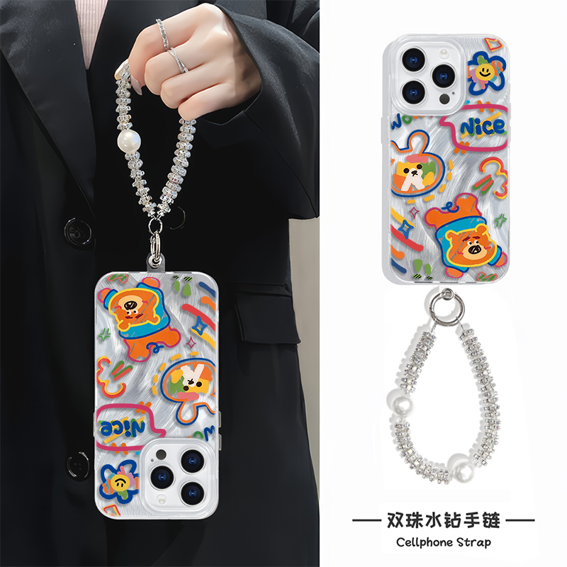 小米14适用iPhone15羽纱新款苹果12太阳花动物13ProMax小清新16plus手机壳带挂绳硬高级感华为NOVA11可爱x200