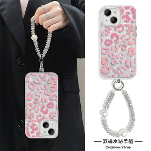 豹纹iPhone16E手机壳带挂绳MAGIC7羽纱S20苹果15Plus适用K80硬14ProMax高级感RENO13女ins风NOVA12个性A5小众