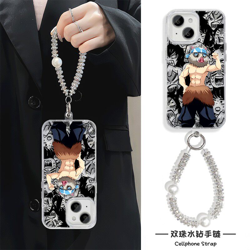 手机壳带挂绳16ProMax苹果1213适用iPhone17硬14羽纱15PLUS呆萌伊之助华为NOVA14OPPOFINDX8S小米17真我v70