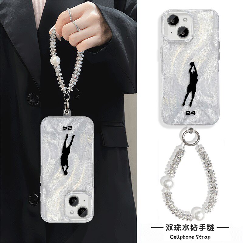 iPhone16手机壳带挂绳14科比投篮15PLUS潮酷VIVOS50适用苹果12创意羽纱IQOO13硬高级感17ProMax简约荣耀POWER