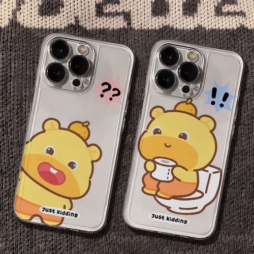 iPhone13可爱华为MATE80苹果14透明创意小米17ProMax软卡通适用16PLUS手机壳mate80偷看上厕所噜噜红米NOTE15