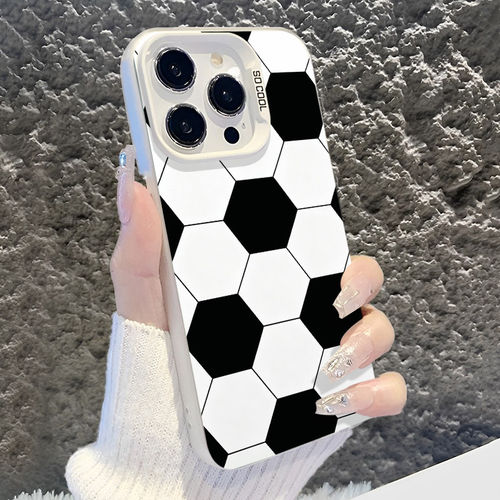 iPhone15ins风华为PURA90适用17ProMax手机壳苹果13彩银个性硬OPPORENO16pro创意14PLUS高级感世界杯创意足球