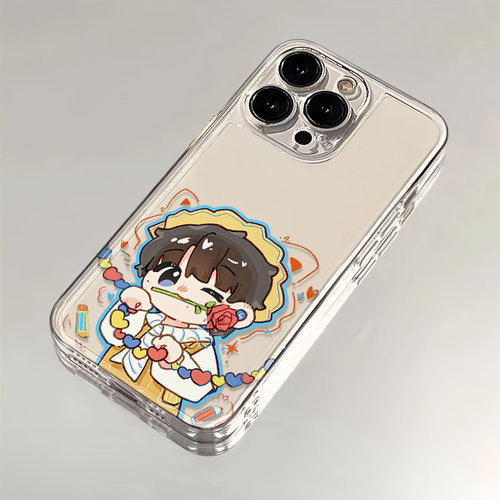 iPhone15玫瑰周深小米17ProMax适用16Plus透明软OPPOFindx8Ultra周边苹果14手机壳VIVOs60卡通13ins风红米k80