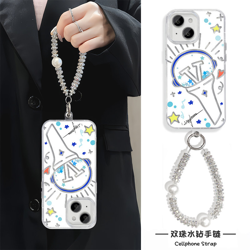 iPhone15羽纱创意OPPOFindx8苹果14plus手机壳带挂绳13适用16硬卡通12小米17ProMax张杰应