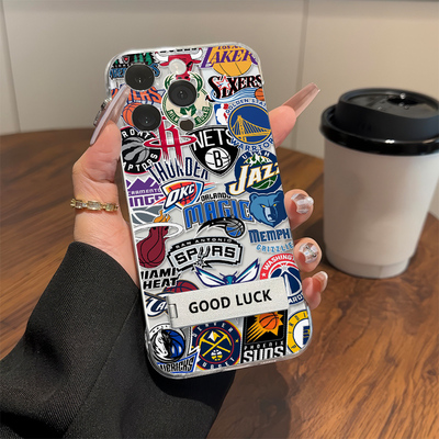 iPhone16手机壳硬17ProMax无边框个性OPPORENO15适用苹果14plus超薄OPPOK13TURBOpro透明12带支架NBA篮球队标