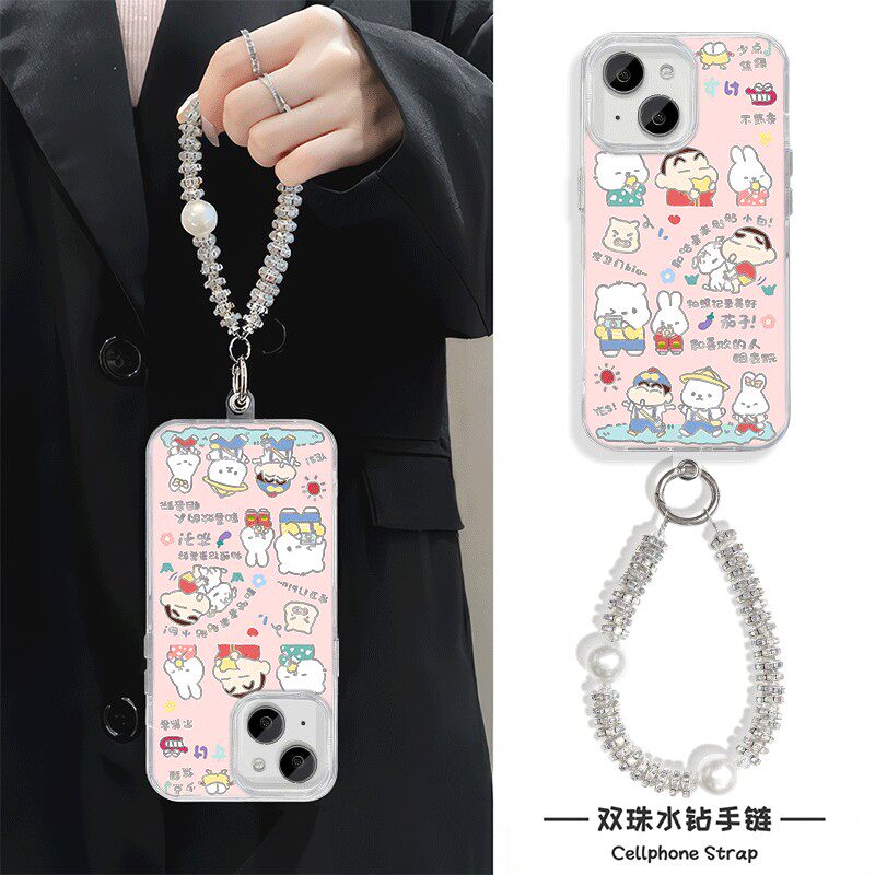 手机壳带挂绳16ProMax苹果1213适用iPhone17硬14羽纱15PLUS卡通帕恰狗小新荣耀MAGIC8真我NEO7红米15RVIVOS50