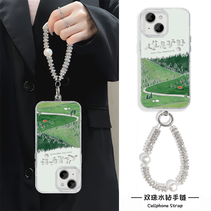 iPhone15羽纱适用16硬12小米17ProMax个性新款人生是旷野苹果14plus创意手机壳带挂绳13荣耀POWERIQOOz9TURBO