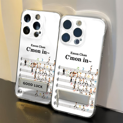 iPhone15透明小众带支架苹果13无边框小米17ULTRA硬音乐陈奕迅适用14PLUSins风华为NOVA16超薄12ProMax手机壳