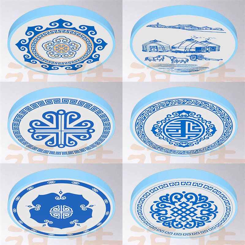 蒙古吸顶灯蒙古藏式客厅吸顶灯蒙古包吊顶八宝R图蒙餐厅定制灯具