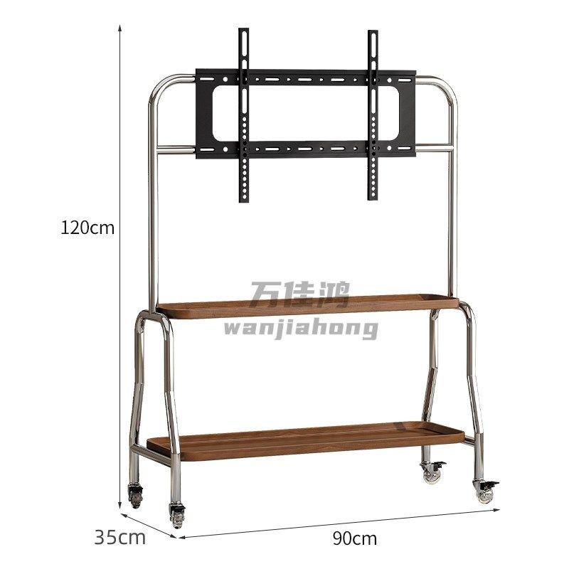 电视机支架客厅卧室可移动带刹车不锈钢G落地推车家用挂架32-85寸
