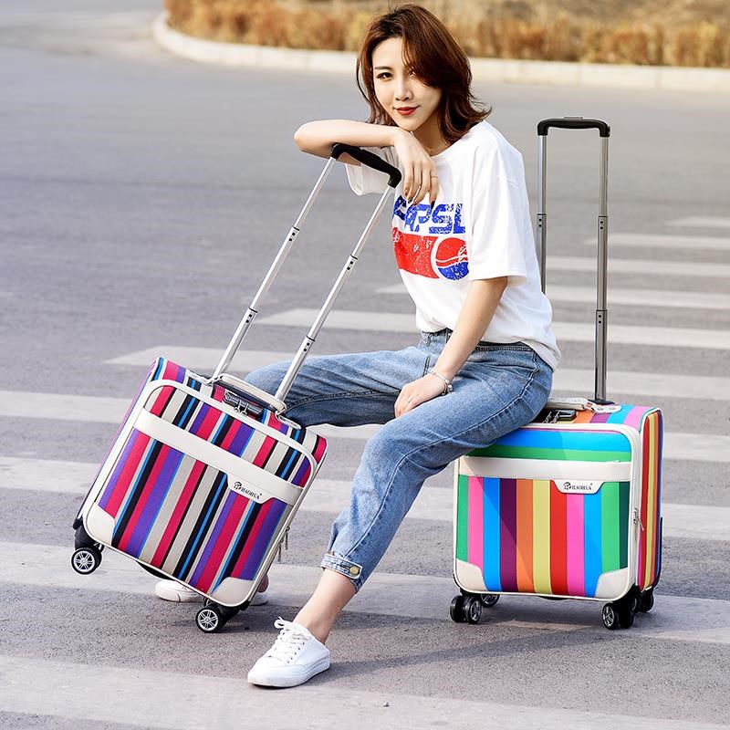 拉杆箱18寸女空姐登机箱男商务皮箱小行李箱潮流手提密.码箱万向