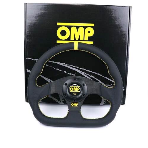 OMP 13英寸皮革方向y盘D形方向盘 改装赛车方向盘
