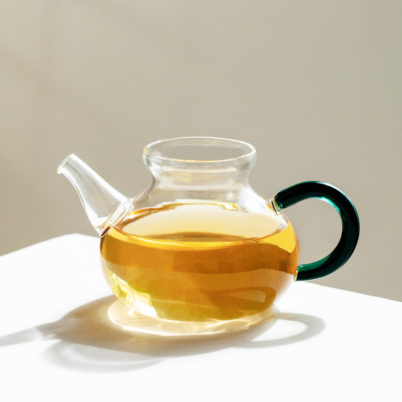 拓土透明绿茶壶加厚耐高温玻璃公道杯H分茶器绿茶功夫泡茶壶可加