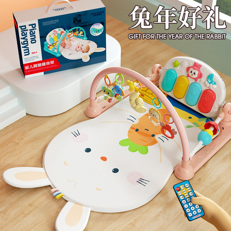 脚踏钢琴婴儿躺着玩的玩具0一1岁健身架器宝宝P蹬脚踩踢琴到3个月