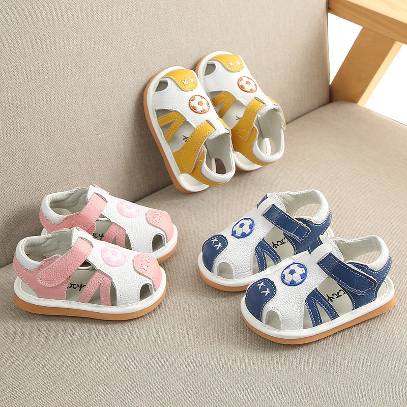 婴儿鞋子软底夏季宝宝学步鞋幼儿叫叫凉鞋夏会响的男宝Y1一2岁半