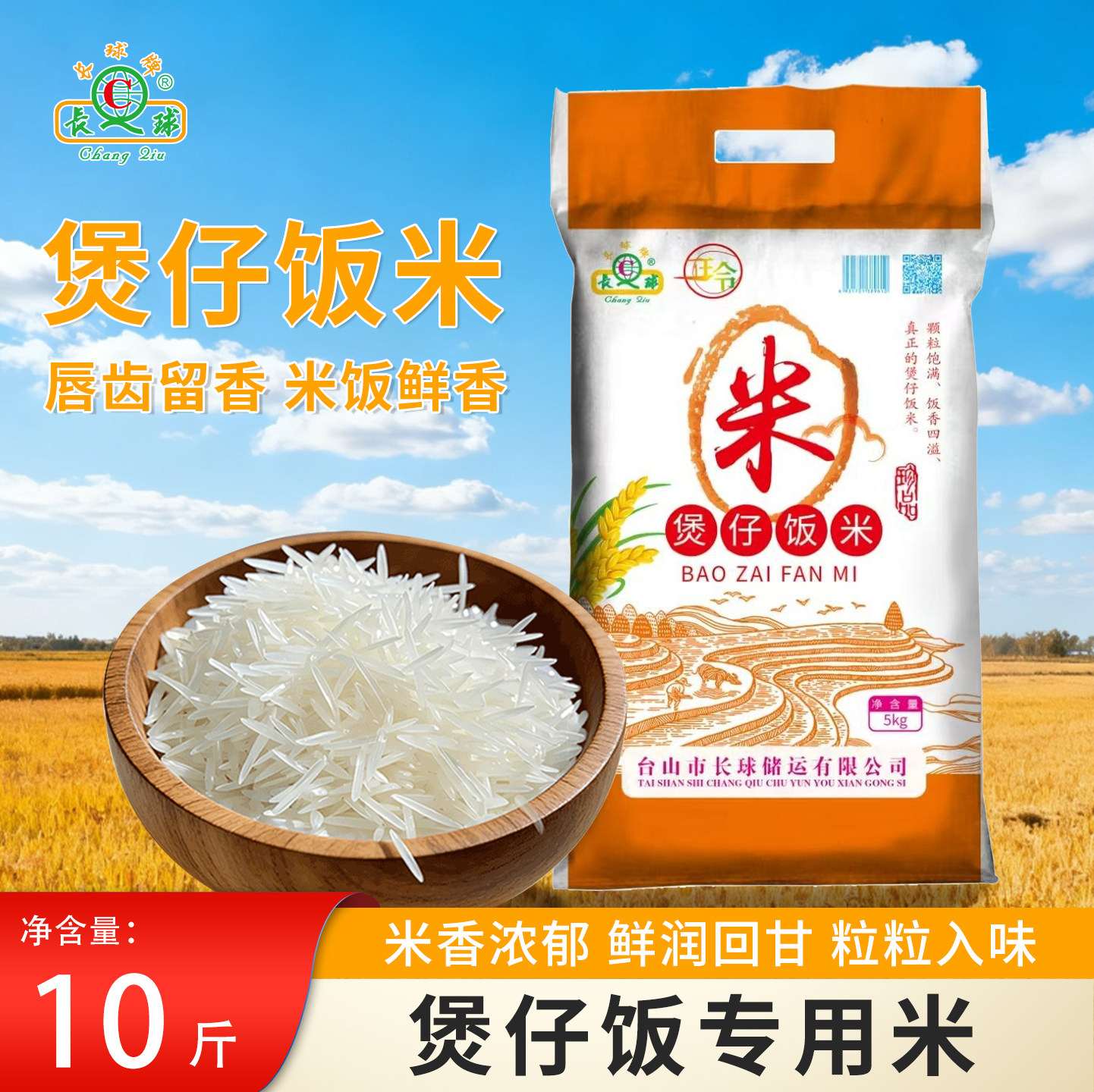 台山煲仔炒饭专用米10斤装丝苗米新大米长粒象牙米长球牌广东香米