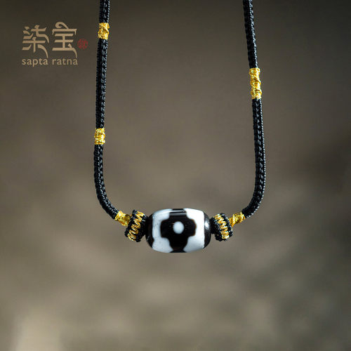 七宝缘坛城三眼天珠吊坠项链