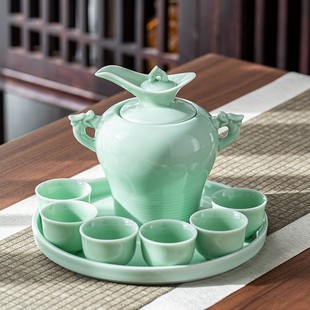 陶瓷家用电e温酒壶黄酒加热烫酒器暖酒壶白酒酒杯高档酒具套装