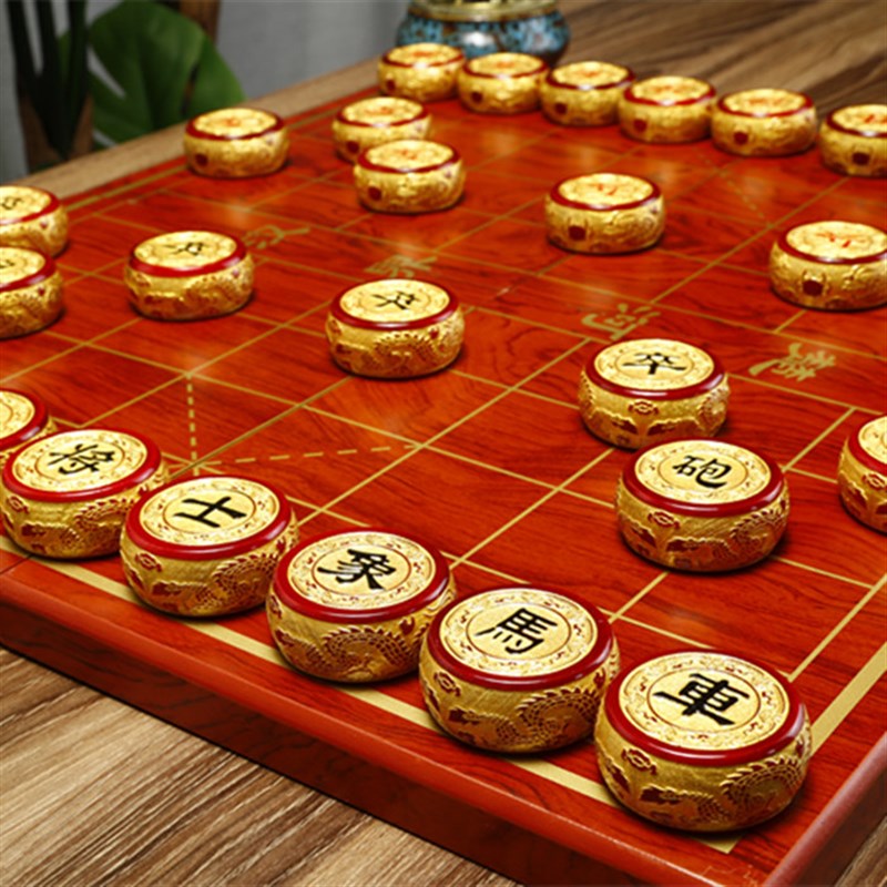 中国象棋实木质i高档套装学生磁性棋盘定制大号金丝楠非日本军像