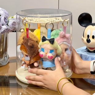 模型挂架盲盒收纳展示架加高加大盲盒拼豆展示收纳盒旋转透明防尘