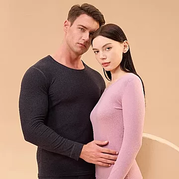 【冰结】无痕羊绒桑蚕丝修身保暖套装